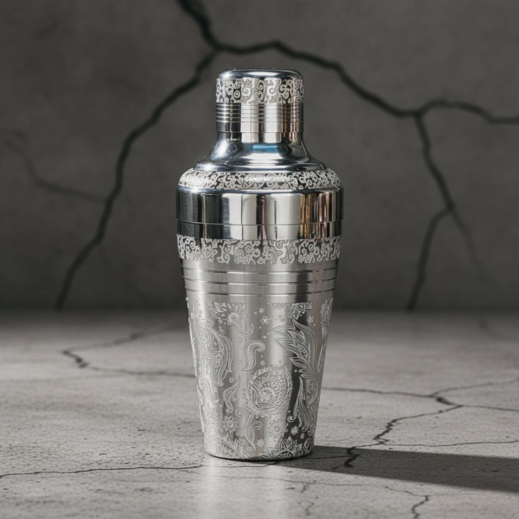 The Godshaker – Carved Vintage Cobbler Cocktail Shaker 510ml