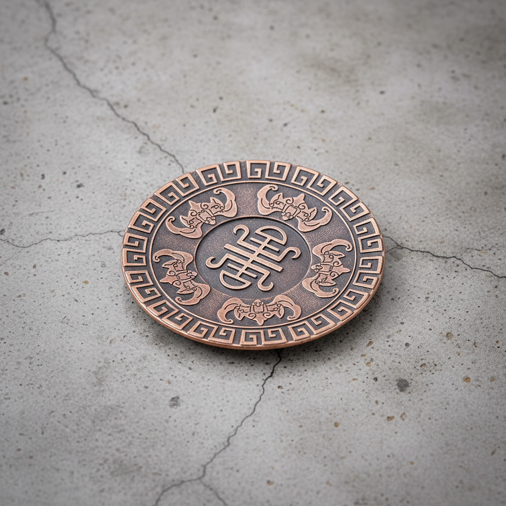 The Zen Disc – Vintage Alloy Coasters with Antique Finish
