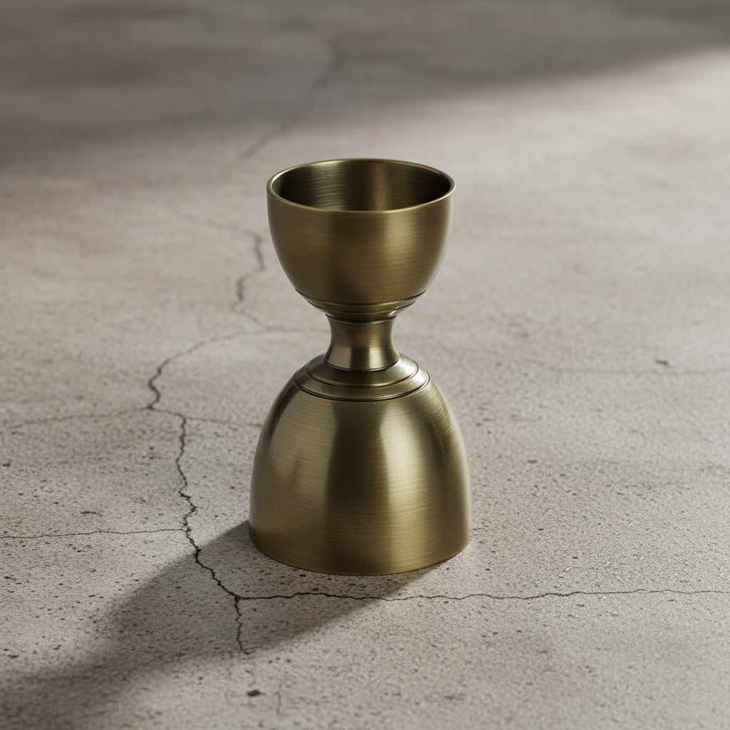 antique brass jigger