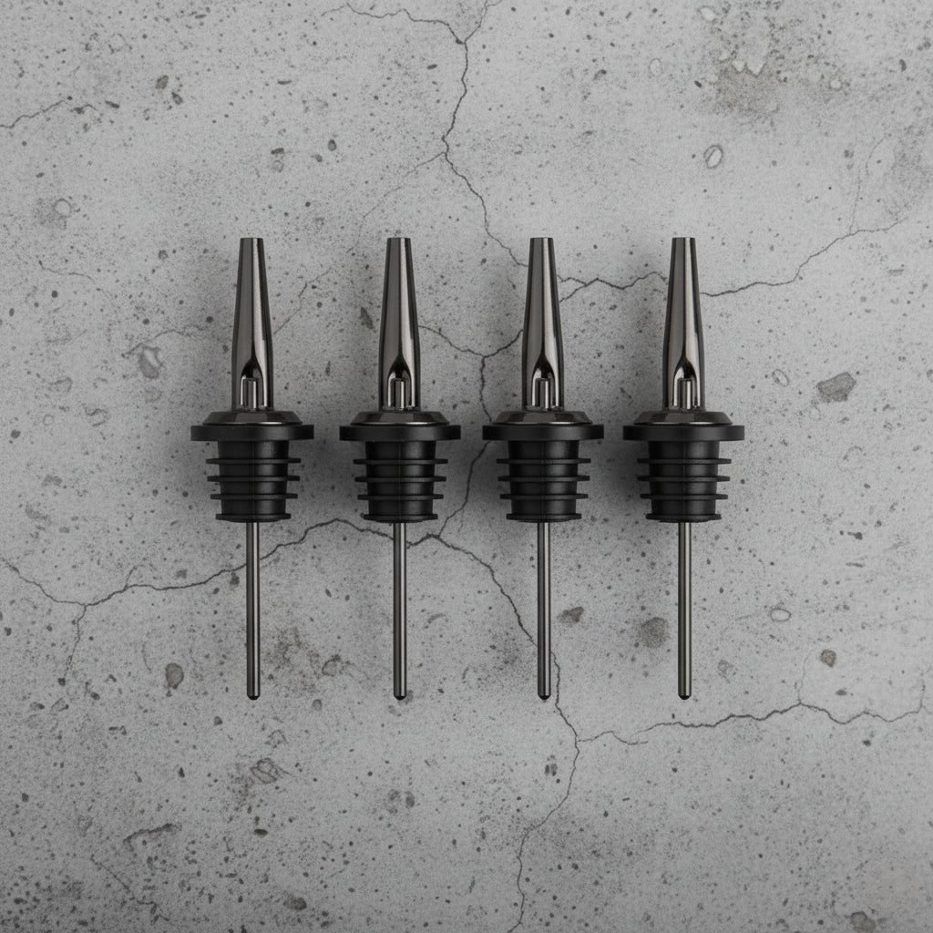 The Flow Control – Stainless Steel Liquor Pour Spouts 4 Pack