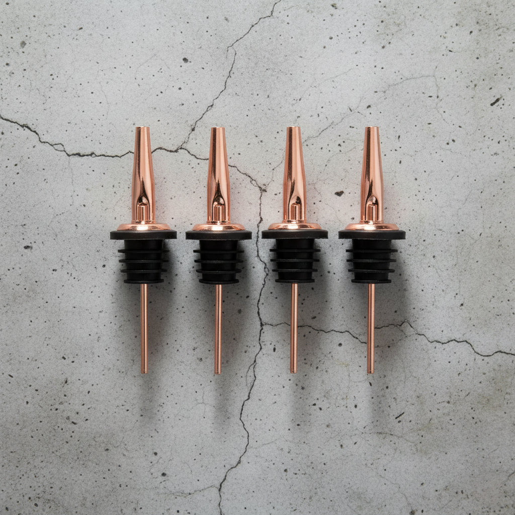 The Flow Control – Stainless Steel Liquor Pour Spouts 4 Pack