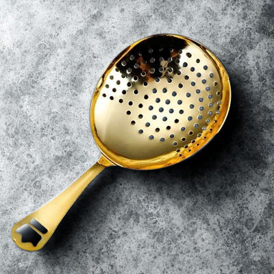 Gold cocktail julep strainer