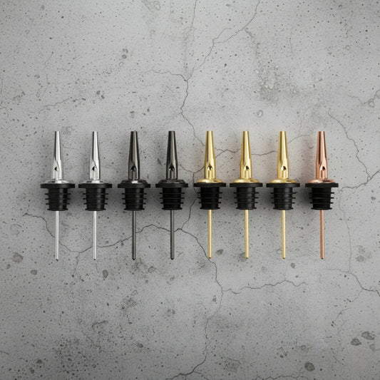 The Flow Control – Stainless Steel Liquor Pour Spouts 4 Pack