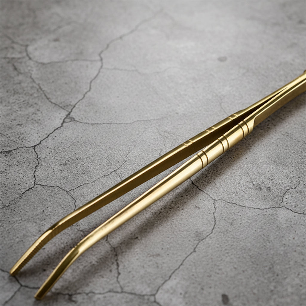 The Golden Grip – Premium Stainless Steel Garnish Tweezers