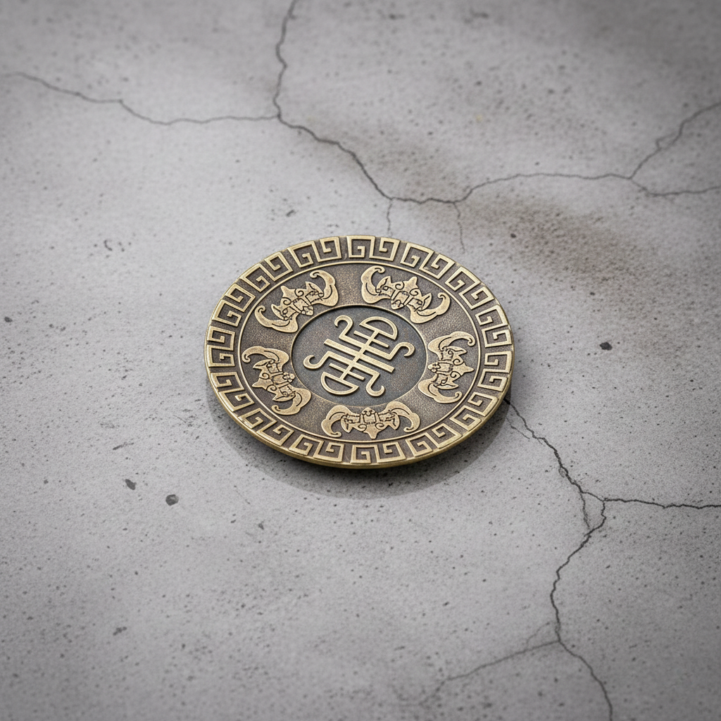 The Zen Disc – Vintage Alloy Coasters with Antique Finish