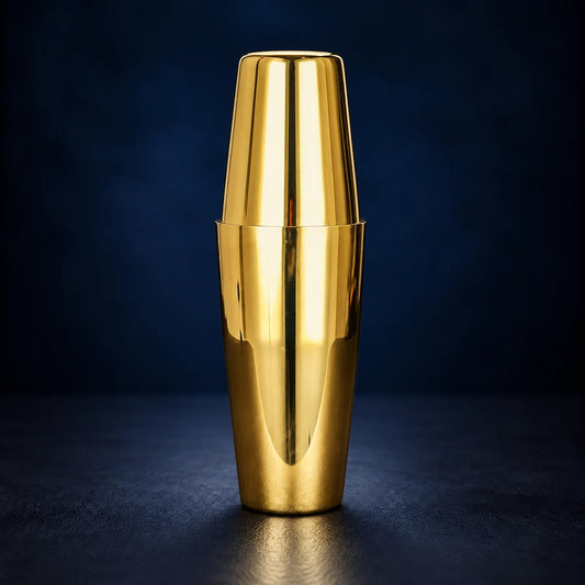 Gold Standard , Gold Boston Cocktail Shaker 850ml / 550ml — assembled